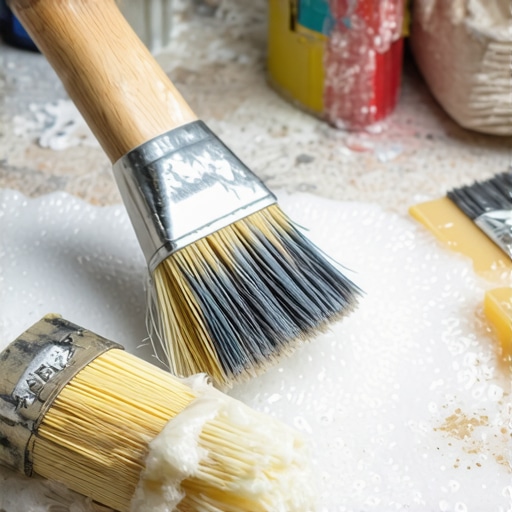 Painter cleaning brushes in sink, illustrating tool care for house painting