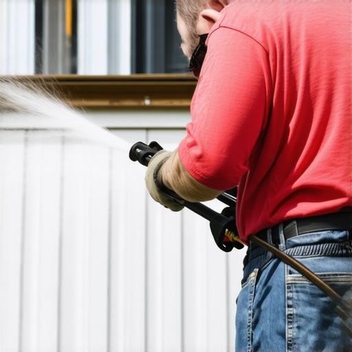 Power Washing for Long-Lasting Paint A person using a power washer to clean a house exterior to maintain paint durability