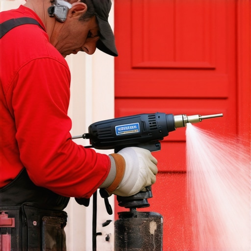 A skilled painter applying exterior paint with a cordless sprayer for smooth coverage.