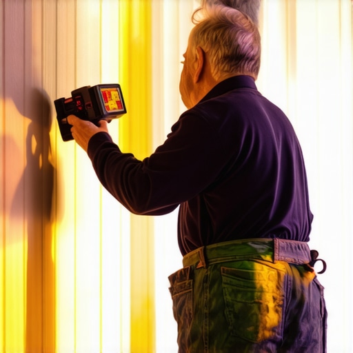 Homeowner analyzing thermal images of walls to ensure surface dryness before painting