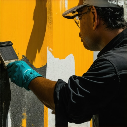 A professional painter applying bio-resin paint with modern tools