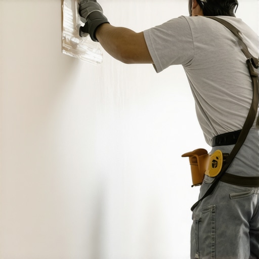 Applying Nano-Coating for Mudroom Protection Professional painter spraying nano-coating on mudroom wall for moisture resistance.