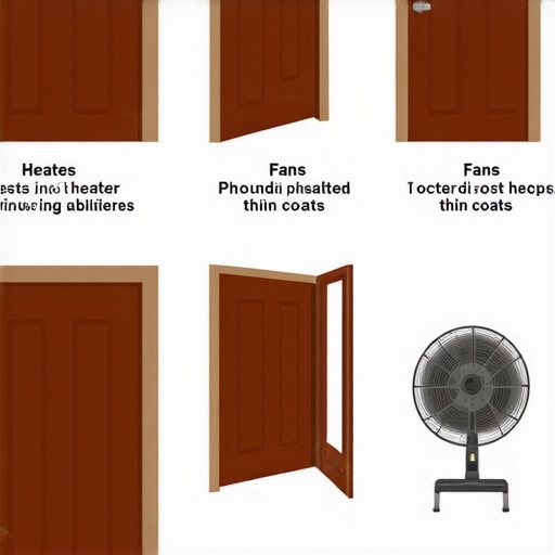 Diagram showing various methods to accelerate paint drying on a door, including environmental controls and tools.