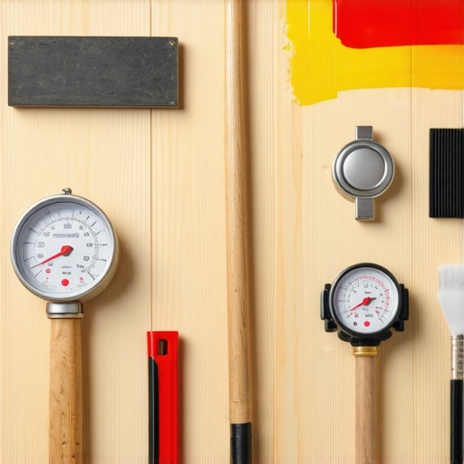 A set of professional painting tools displayed in a workshop, highlighting equipment critical for lasting paint jobs.