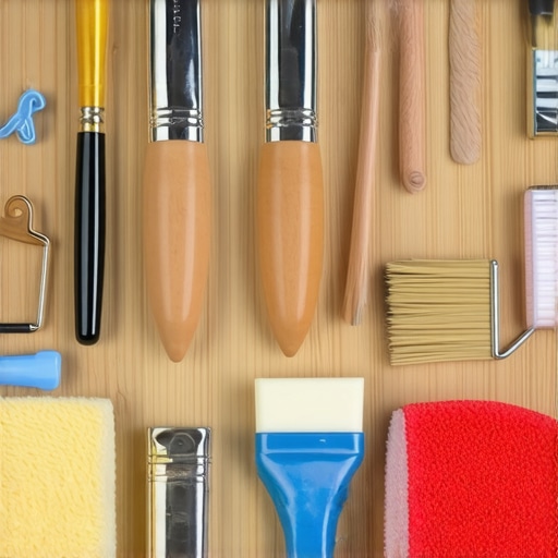 A collection of high-quality brushes and rollers with cleaning tools for house painting.