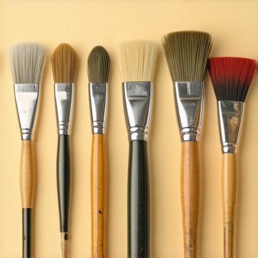 Detailed image showing various well-maintained painting tools ready for use