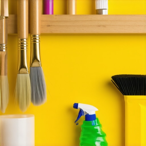 Paintbrushes hanging on a rack after cleaning and maintenance.