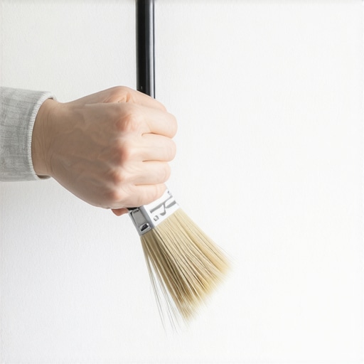 Person carefully painting a ceiling edge with a small angled brush for clean lines