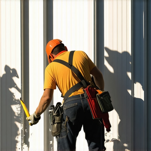 Professional Exterior Painting in Progress Close-up of a painter's hand applying high-quality exterior paint precisely with a brush