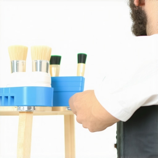 Close-up of quality brushes and rollers used by a professional painter to achieve lasting results.