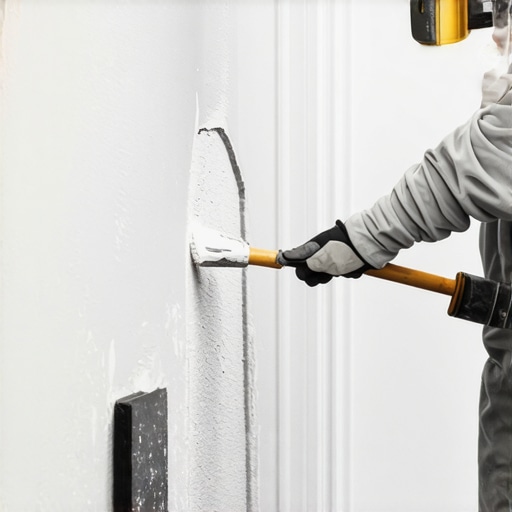 Painter applying primer on textured wall with high-quality tools.