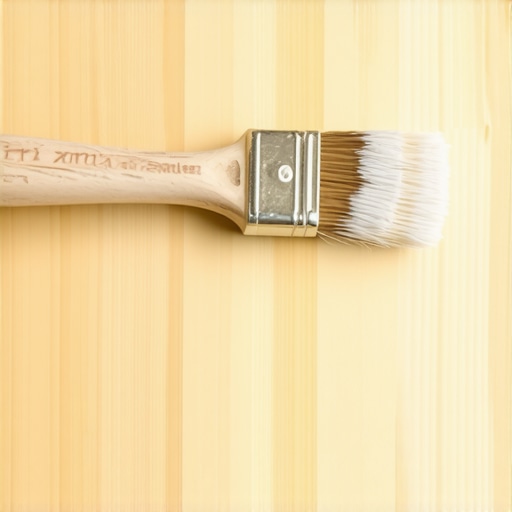 Person priming laminate furniture with a brush for better paint adhesion