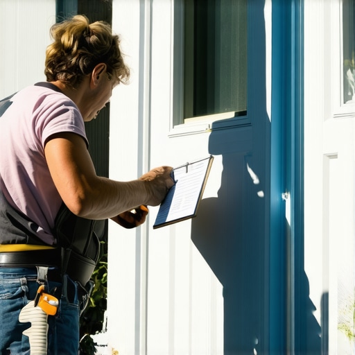 Person checking exterior house paint for bubbles and readiness