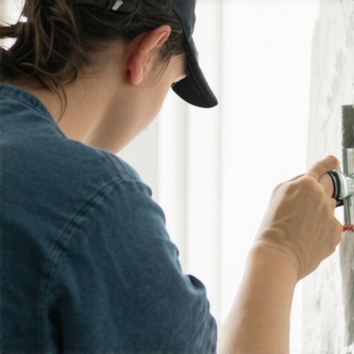 Person sanding wall to prepare for painting
