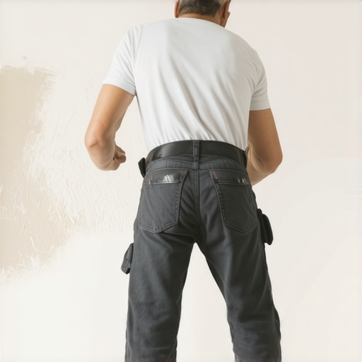 Proper Surface Preparation for House Painting Painter sanding wall before applying paint, illustrating surface prep
