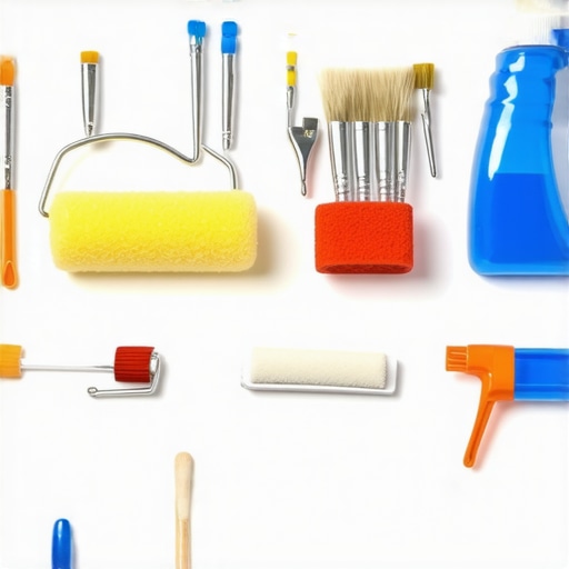 Properly Maintained Painting Tools A well-organized workshop with clean, maintained painting tools ready for use.