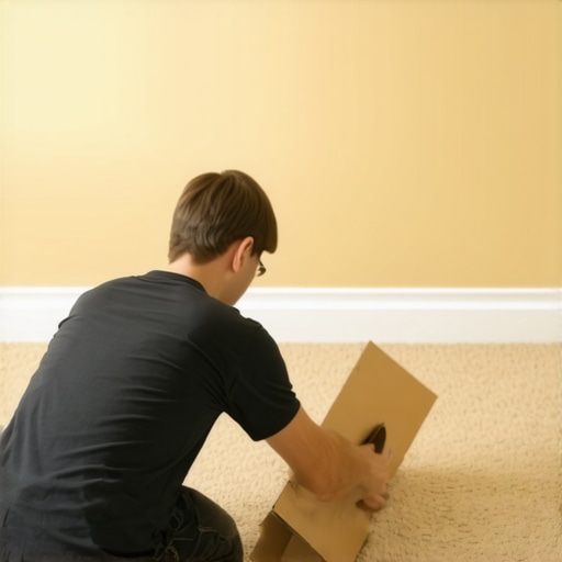 The cardboard shield trick for painting baseboards on carpet