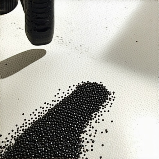 Close-up of hand sprinkling anti-slip granules onto freshly applied concrete sealer for safety.