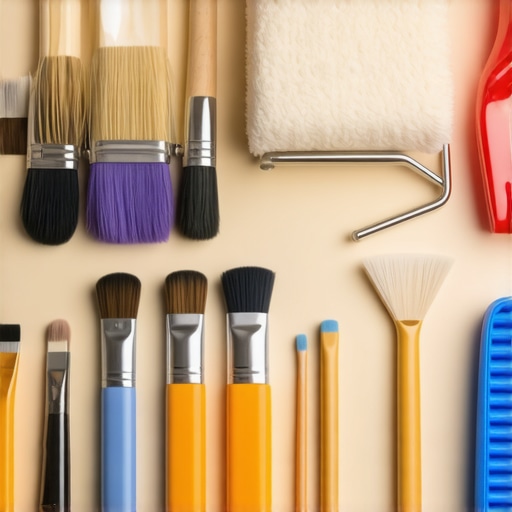 A set of professional painting tools and cleaning supplies organized for maintenance and future use.