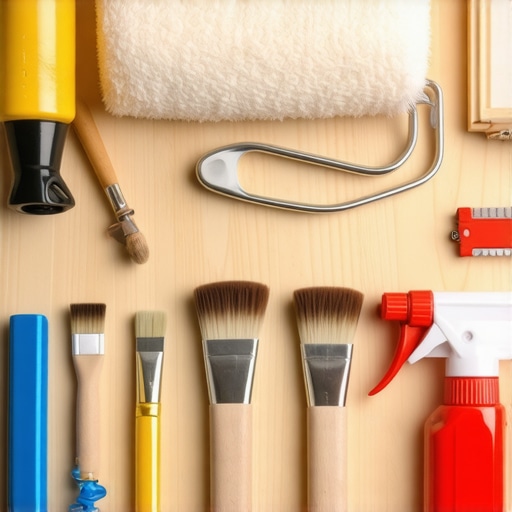 Essential Painting Tools for Long-Term Results A collection of high-quality painting brushes, rollers, and sprayers ready for use.