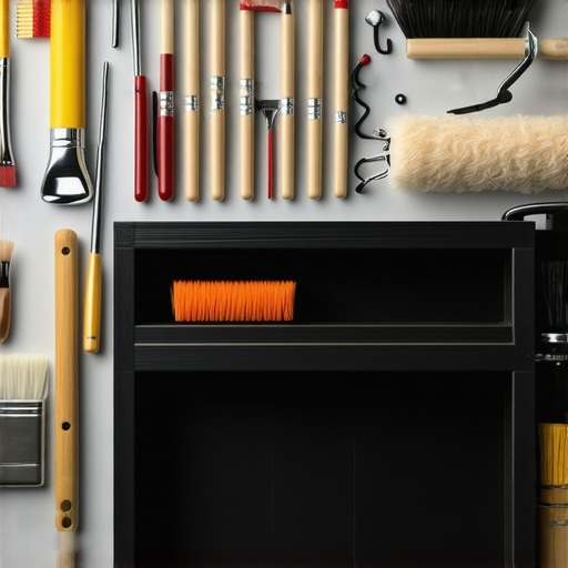Painter's Toolbox with Premium Equipment A collection of professional-grade painting tools including brushes, rollers, and cleaning supplies
