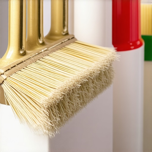 Close-up of painter using brush cleaner on high-quality brushes in a well-lit workshop