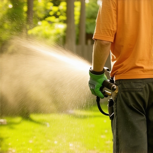 Professional House Painting Tools A professional power washer and spray gun ready for exterior house cleaning and maintenance.