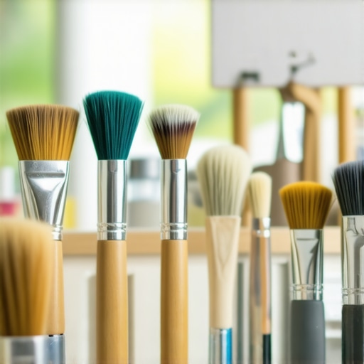 Professional Painting Tools Maintenance A detailed shot of a painter cleaning brushes and organizing tools, showcasing high-quality equipment used in house painting