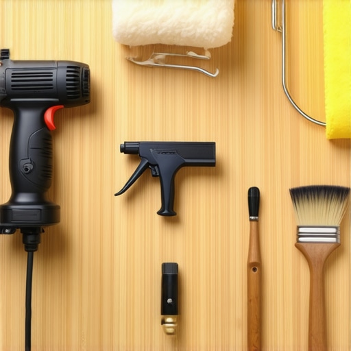 Professional Painting Tools for Long-Lasting Results Array of high-end painting equipment including sprayer, brushes, and rollers ready for maintenance.