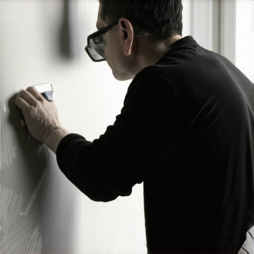 Professional painter sanding wall surface to ensure smooth paint application