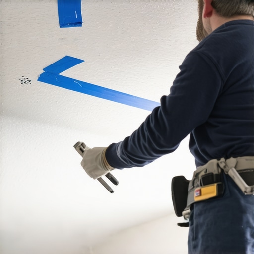 The Blue Tape Trick for Crisp Lines on Popcorn Ceilings