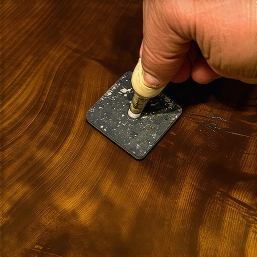 Hand using a wood graining tool on a garage door