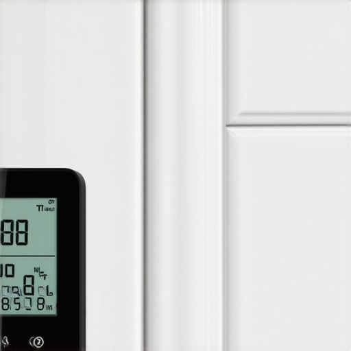 Hygrometer showing humidity levels next to a freshly painted bathroom wall