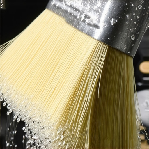 Close up of cleaning a high quality paint brush with a comb