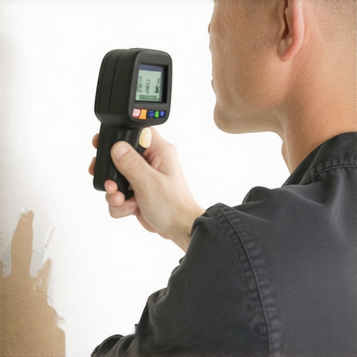 A professional painter checking surface temperature to prevent surfactant leaching.