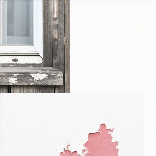 Close-up of a window sill showing the difference between peeling paint and a properly sanded wood surface ready for primer.